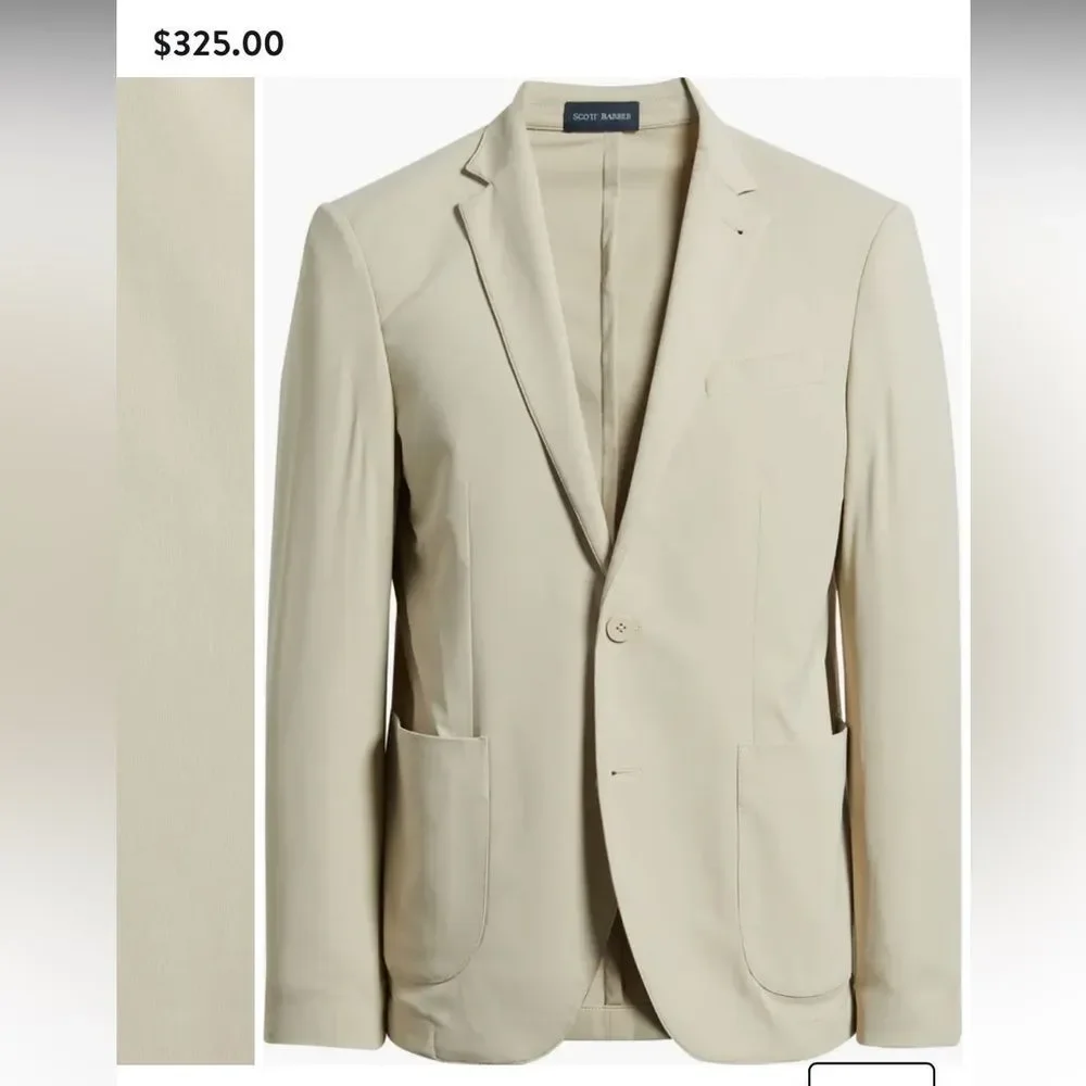 Scott Barber Sono Travel Sport Coat Khaki NWT!